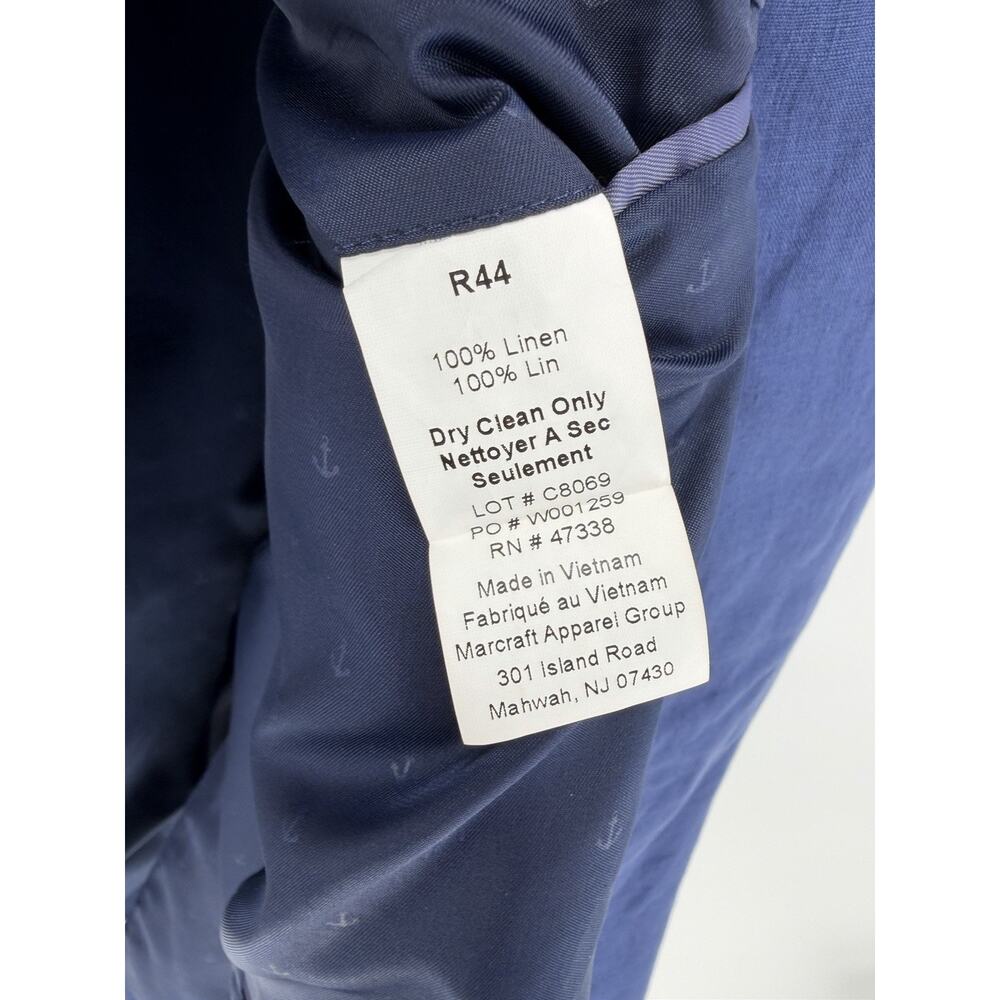 Tommy Hilfiger Mens Modern Fit 100% Linen Sport Coat Blazer 44R Blue - Picture 9 of 9